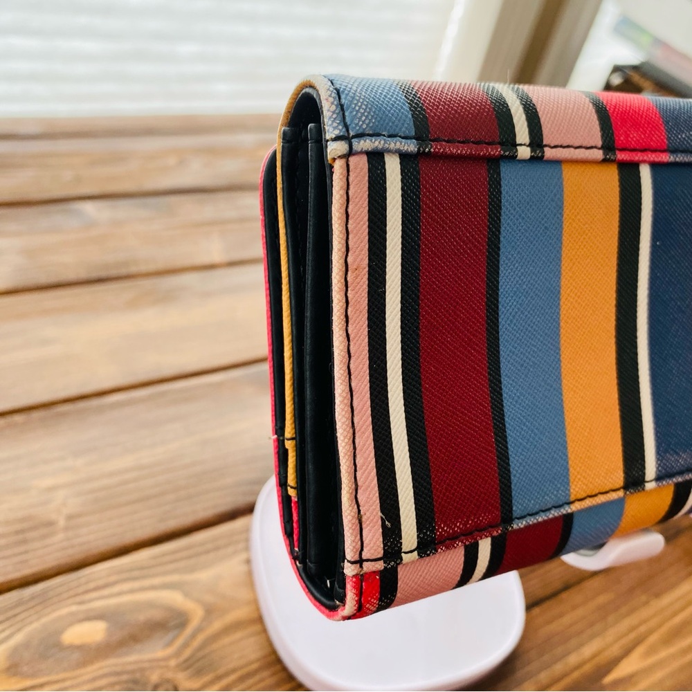 Guess Rainbow Multi Color Stripe Fold Over Snap C… - image 5